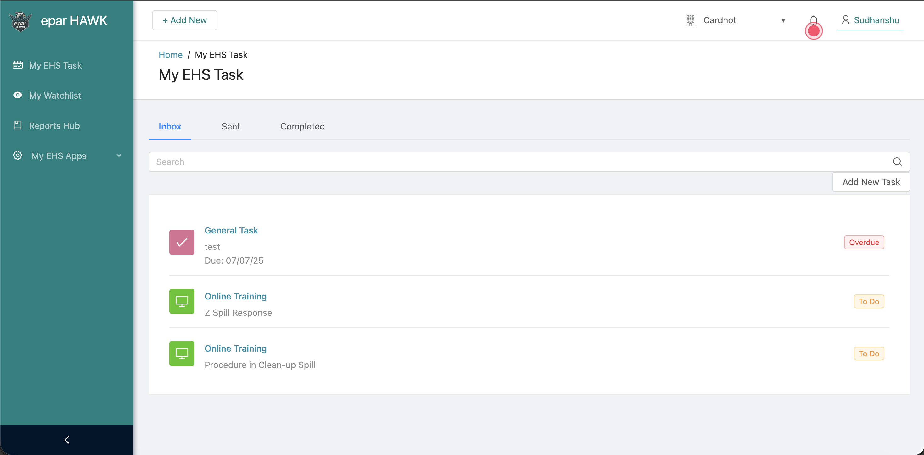 Main Dashboard